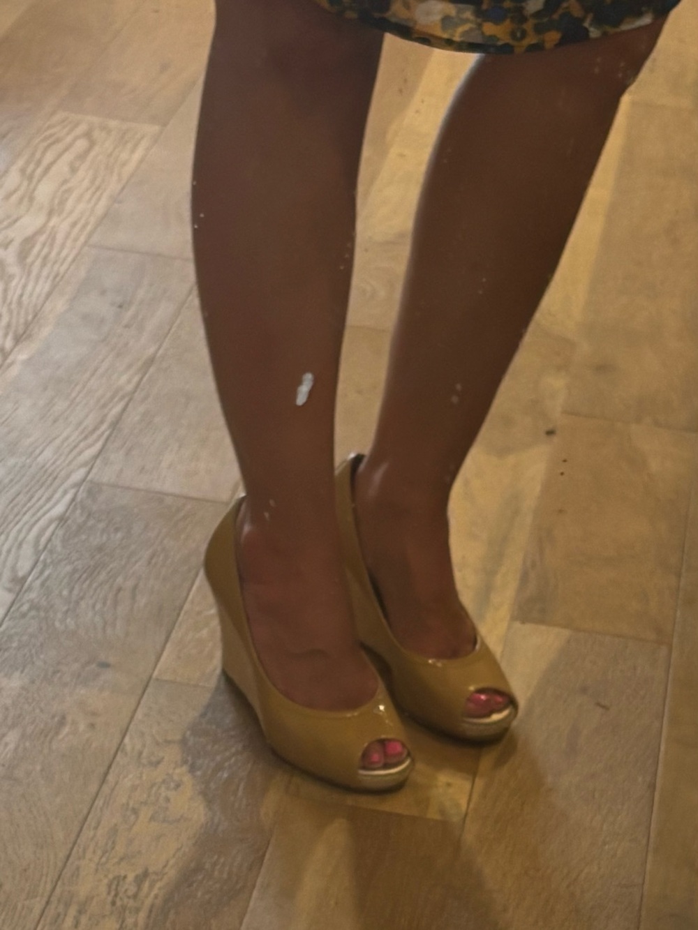 Lily Pulitzer Peep-Toe Wedge Heels in Mustard Yellow